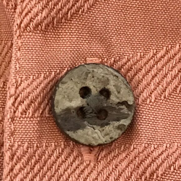 Caribbean Pineapple Shirt Men XXL Salmon Pink Floral Button Up Silk Cotton 17178 - Picture 10 of 12